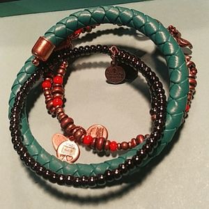 3 Vintage Sixty-Six Alex & Ani Bangles